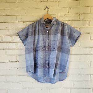 Everlane Boxy Plaid Gingham Button Down Top